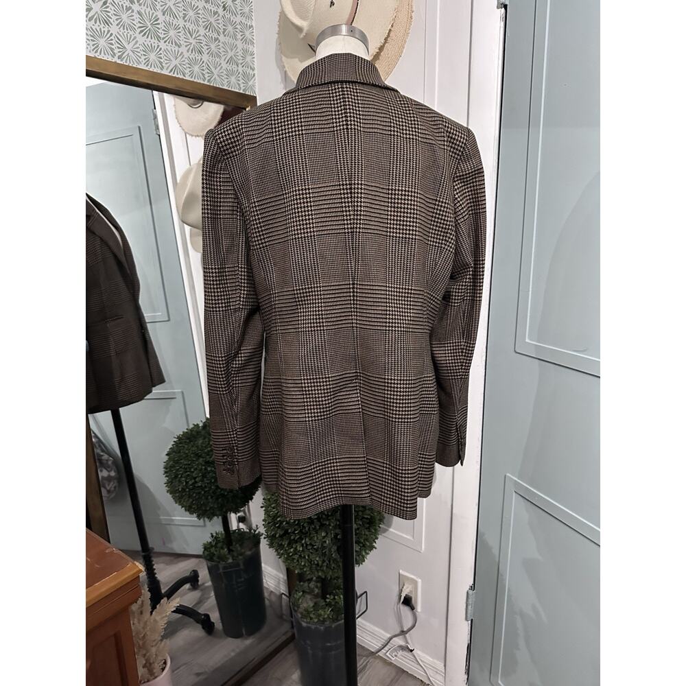 Veronika Maine Houndstooth Plaid Blazer in Brown Sugar Size 14 - Picture 10 of 10